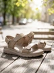 Женские босоножки PARADIZE SHOES темно-бежевого цвета из натуральной кожи с липучками на средней подошве 38 размер (стелька 24,6 см) - изображение 3