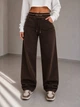 Джинсы женские Vanver 82226 Mom Baggy бананы на резинке большие размеры 32 коричневые - изображение 1