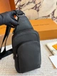 Мужская нагрудная сумка LV022 Louis Vuitton Avenue Total Black черная - изображение 1
