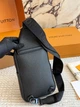 Мужская нагрудная сумка LV022 Louis Vuitton Avenue Total Black черная - изображение 2