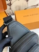 Мужская нагрудная сумка LV022 Louis Vuitton Avenue Total Black черная - изображение 4