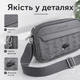 Серая сумка Lacoste Monogram через плечо мужская компактная кросс-боди для города и прогулок - изображение 3