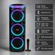 Портативна Bluetooth колонка MS-2076BT-W 90 Вт з бездротовим мікрофоном, Bluetooth 5.3, RGB підсвіткою, USB, SD, AUX, FM, акумулятором 3000 мА·год і колесами - зображення 2