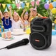 Bluetooth колонка MS-2082BT-W, портативна колонка з мікрофоном, караоке колонка Bluetooth, бездротова акустика, колонка з LED підсвіткою, колонка з USB AUX FM, музична колонка для дому, колонка для вечірок, портативна караоке система, Bluetooth - зображення 3