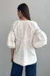 Жіноча лляна блуза з рукавами-ліхтариками Nenka XL Молочний (nenka3442-XL) - изображение 4