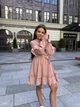 Детское праздничное платье для девочки подростковое нарядное шифоновое с рюшами на выпускной день рождения праздник IRmAS 1382 рост размер 158 мокко - изображение 1