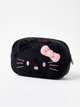 Пенал шкільний м'який Hello Kitty плюшевий косметичка для дівчаток та підлітків 21х11 см Чорний - зображення 1