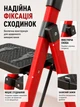 Лестница стремянка раскладная с поручнем на 5 ступеней, металл+пластик Красная - изображение 5
