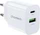 Сетевое зарядное устройство CHOETECH PowiX USB-A/USB-C PD 30W White (PD9009-EU-WH) - изображение 1