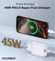 Сетевое зарядное устройство CHOETECH PowiX USB-C PD 45W Mini Wall Charger White (PD3042-EU-WH) - изображение 3