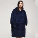 Толстовка плед с рукавами и капюшоном Huggle Hoodie оверсайз, теплый худи с большим карманом для рук Синий One size - изображение 7