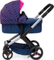 Wózek dla lalki Bayer Xeo Compact With Pink Hearts Ciemnoniebieski 17054AA (4003336170542) - obraz 2