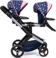 Wózek dla lalek bliźniaczy Bayer Niebieskie gwiazdki 81 cm Blue/Pink (4003336267167) - obraz 2