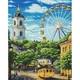 Алмазна мозаїка "Колесо і дзвіниця" 40х50см Ідейка (302141) - изображение 1
