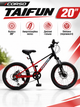 Детский спортивный велосипед 20" Corso Taifun TF-91473 магниевая рама, Shimano 7 скоростей, дисковые тормоза 160мм, для детей 115-130 см - изображение 1