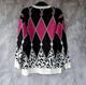 Свитер женский вязаный Rosalie оверсайз OneSize Малиново-черный - изображение 5