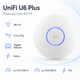 Точка доступа Ubiquiti UniFi U6+ Wi-Fi 6 2.4/5 ГГц PoE 2×2 MIMO 2402 Мбит/с Белый - изображение 2
