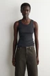 Жіноча майка COS Ribbed Cotton Tank Top Charcoal mélange M (1326259011) - зображення 1
