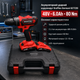Аккумуляторный шуруповерт ударный Krafftec GCT220 48V 6Ah с двумя аккумуляторами набором инструментов гибким валом и кейсом - изображение 4