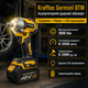 Аккумуляторный ударный гайковерт Krafftec Germani DTW 1000 Нм 48V 8Ah бесщеточный с двумя аккумуляторами набором инструментов и кейсом желтый - изображение 4