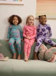 Набір дитячих бавовняних піжам Next Snuggle 3 комплекти, Рожево-бірюзовий штампований принт (Y12873-110-116) - изображение 2