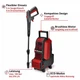 Мойка высокого давления Einhell HYPRESSO 36/105 36V, 105бар, 270л/час, шланг 4м (без АКБ и ЗУ) (4140160) EINHELL 4140160 1051087 - изображение 2