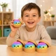 Антистресс игрушка сквиш Пельмень, 10 см, Радужный, Bun Rainbow Mystery Squishy Dumpling - изображение 3