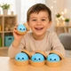 Антистресс игрушка сквиш Пельмень, 10 см, Голубой, Bun Rainbow Mystery Squishy Dumpling - изображение 3