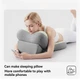 Ортопедическая подушка-трансформер Memory Foam 26X-194 для спины, поясницы и сна, серая, с регулировкой наклона - изображение 2