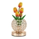 Настольная лампа LED светильник ночник Lesko Tulips Crystal SJP0723002 Yellow в виде букета тюльпанов - изображение 1