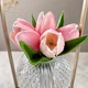 Настольная лампа светильник Lesko Tulips Crystal ZBTSYJX0417 Pink ночник в виде букета тюльпанов в колбе - изображение 5