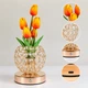 Настольная лампа LED светильник ночник Lesko Tulips Crystal SJP0723002 Yellow в виде букета тюльпанов - изображение 4