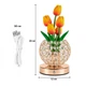 Настольная лампа LED светильник ночник Lesko Tulips Crystal SJP0723002 Yellow в виде букета тюльпанов - изображение 6