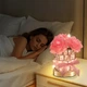 Настольная лампа ночник Lesko Rose Crystal YW-HP-MGMFP Pink в виде букета подарочный пакет - изображение 3