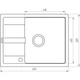 Гранітна мийка Globus Lux One 650x500 накладна, прямокутна, сірий - зображення 2