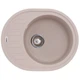Гранитная мойка для кухни Zerix ZS-6250R-06 615x495 накладная, овальная, бежевая (ZX4549) - изображение 1