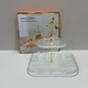 Фруктовница стеклянная 2-х ярусная 26,5х26,5х24 см Yujing GlassWare 4033 прозрачная с золотым - изображение 1
