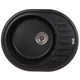 Гранитная мойка для кухни Zerix ZS-6250R-03 615x495 накладная, овальная, черная (ZX4548) - изображение 1