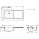 Кухонна мийка Hansgrohe S5110-F450 1050х510 поличка праворуч, Concretegrey (43330380) - изображение 2