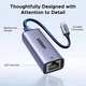 Мережевий адаптер UGREEN USB-C to Ethernet RJ45 (Gigabit 1000Mbps) для MacBook, iPhone та ноутбуків - зображення 3
