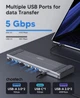 Док-станция Choetech 11-in-1 USB-C to HDMI + 2xUSB-A 3.0 + USB-C 3.0 + 2xUSB-A 2.0 + 3.5mm + SD/TF + PD 100W Gray (HUB-M92-GY) - изображение 7
