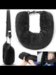 Подушка-чехол для ручной клади в самолет | Сумка для одежды | Travel Pillow Bag 79×18 см, с ремнями, черная - изображение 2