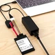 Адаптер USB 2.0 SATA IDE для HDD SSD 2.5 3.5 с блоком питания 12V черный комплект кабелей - изображение 2