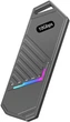Зовнішня кишеня Dynamode для M.2 SSD NVMe (PCIe) - USB3.2 GEN2 Type-C, 10 Гбіт/с, металевий корпус, RGB-підсвітка Темно-сіра (DM-CAD-SSD14-N) - зображення 1