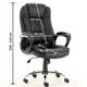 Кресло офисное с подлокотниками Comfort Black, спинка с подголовником, порезиненные колесики - изображение 2