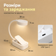 Аккумуляторная LED-лампа для чтения с клипсой, 3 режима света, USB Type-C, белая - изображение 3