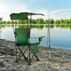 Крісло рибальське Outtec Sun XXL з козирком Зелене 198005 (5905884424636) - зображення 9