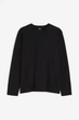 Футболка-лонгслів бавовняна трикотажна для чоловіка H&M Slim fit 0569984-001 XL чорний - зображення 1