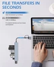 Универсальный USB Type-C хаб 7в1 адаптер разветвитель портов для ноутбука ПК мультипортовый серый - изображение 9
