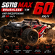 Радиоуправляемая машинка SG118 MAX Brushless 1:18 4WD на пульте управления до 60 км/ч, RC внедорожник, бесколлекторный мотор, аккумулятор - изображение 1
